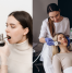 The image shows two scenes involving medical or wellness treatments. On the left, a woman is receiving a throat examination using a specialized medical instrument. On the right, another woman is lying down as a healthcare professional performs a facial treatment using a handheld device, likely a skincare procedure involving cryotherapy or a similar technique. Both scenes suggest a focus on health, wellness, and advanced medical or cosmetic treatments.